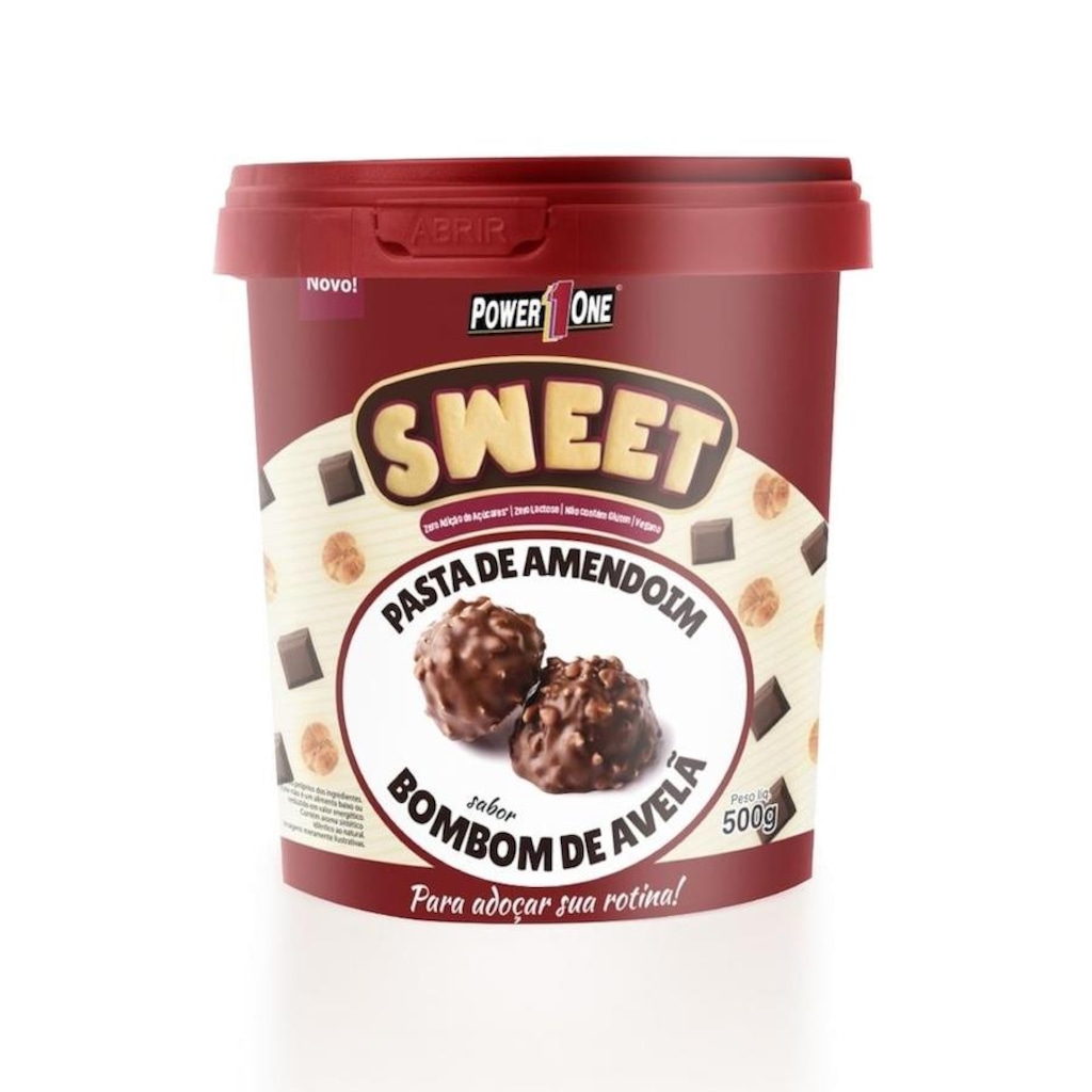 Pasta de Amendoim Sweet Power1One - Bombom de Avelã - 500g - Foto 1