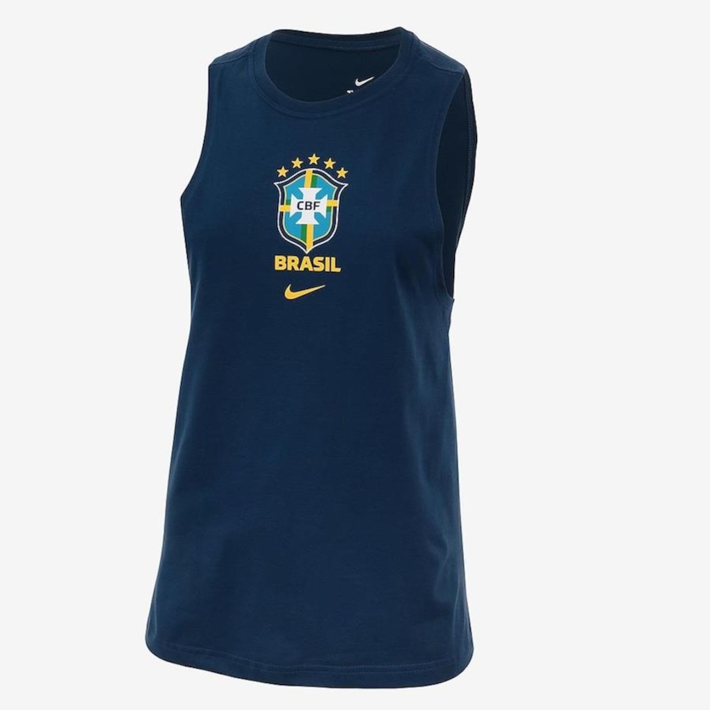 Camiseta Regata Brasil Nike Escudo - Feminina - Foto 1