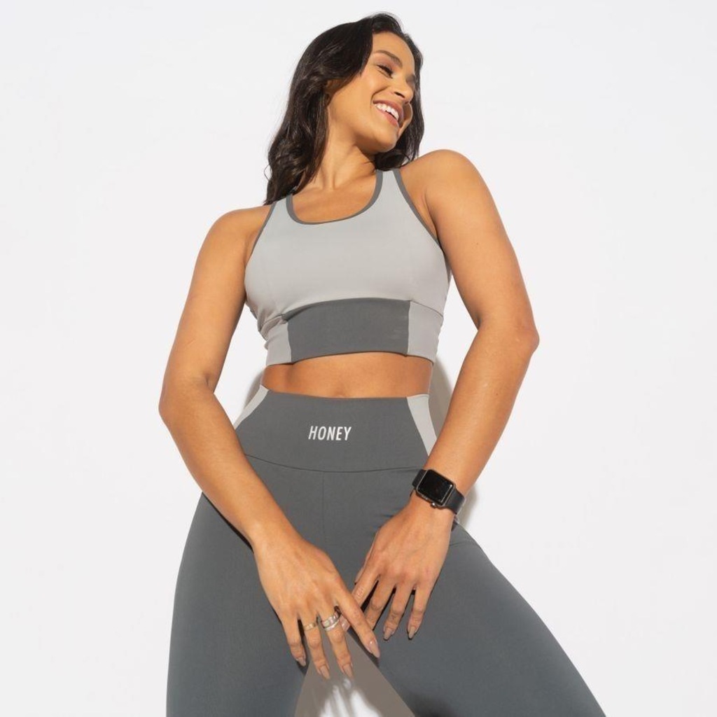 Top Fitness Honey Be Nadador com Detalhe Vazado nas Costas TP1439 - Adulto - Foto 1