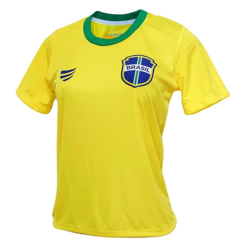 Camisa Brasil Baby Look Canarinho SuperBolla - Feminina - Foto 1