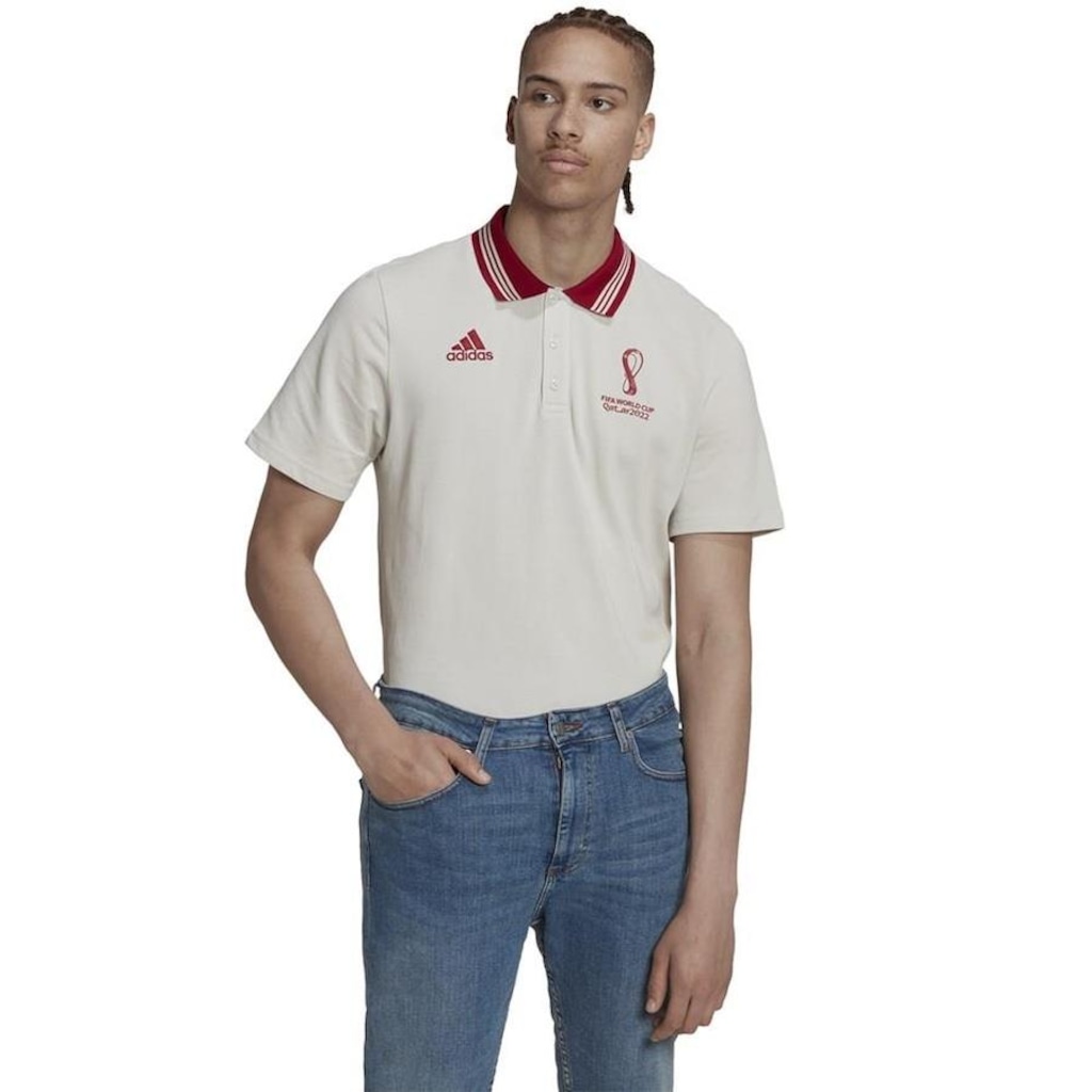 Camisa Polo adidas Copa do Mundo FIFA 2022 - Masculina - Foto 1