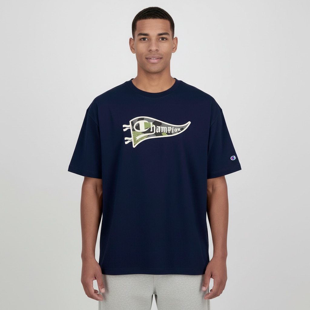 Camiseta Champion Ath Patchwork Pennant - Masculina