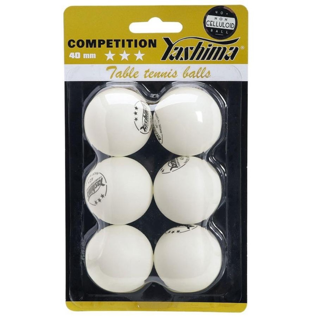 Bola de Tênis de Mesa Yashima 3 Estrelas - 6 Unidades