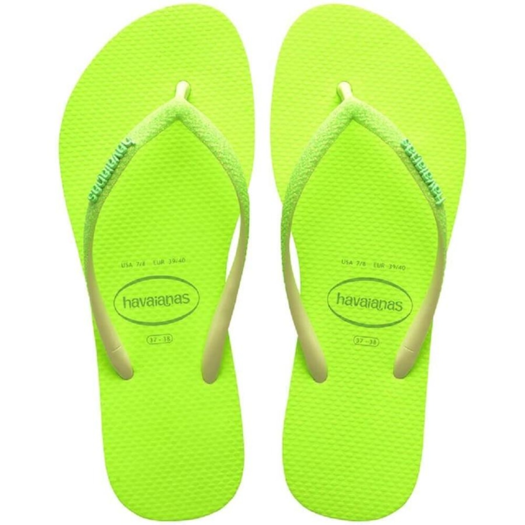 Chinelo Havaianas Slim Glitter Neon - Feminino - Foto 1