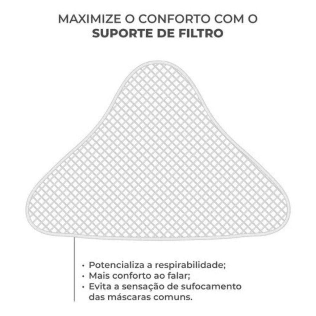 Imagem 3 do produto Kit Máscara de Proteção Fiber Knit Sport + 30 Filtros de Ar + Suporte