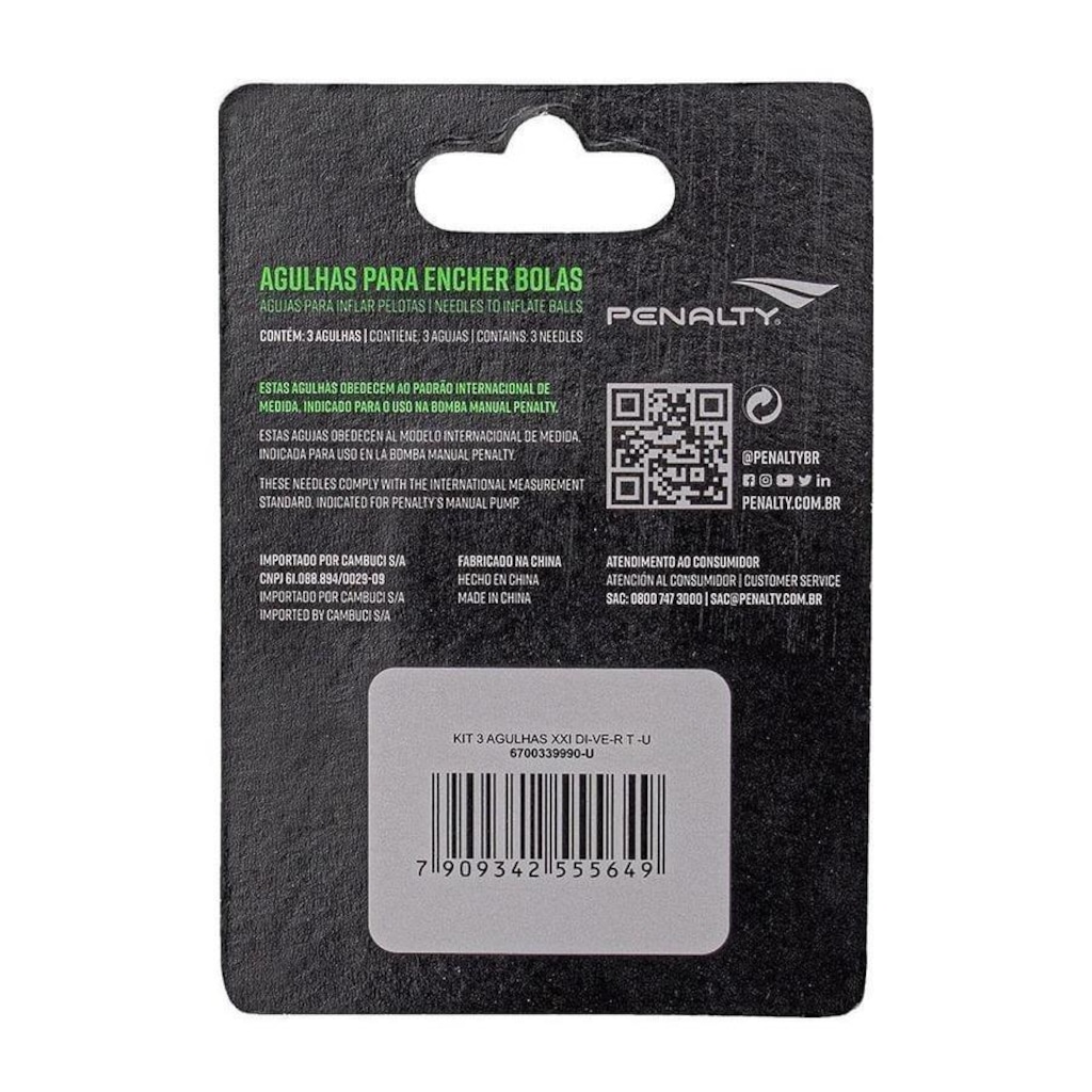 Kit de Agulhas Penalty - Único - 3 Unidades