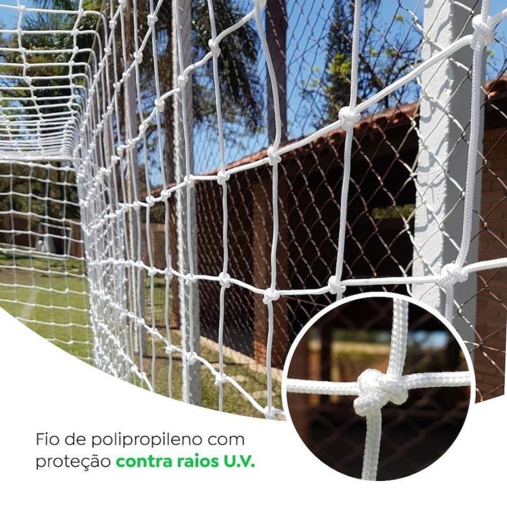 Imagem 2 do produto Rede para Trave de Gol Futsal Fio 4 Caixote Seda Futebol de Salão Gismar Redes - Par