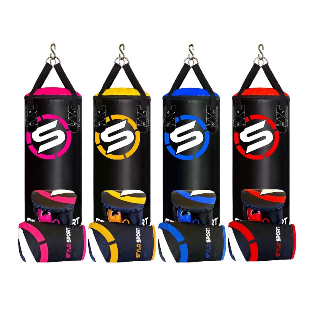Imagem 5 do produto Saco de Pancada Boxe Stylo 70 + Luva de Treino Bate Saco Infantil