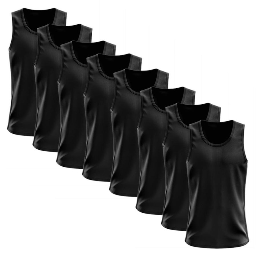 Camiseta Regata Térmica Whats Wear Dry Fit com Proteção Solar UV - Masculina - 8 Unds