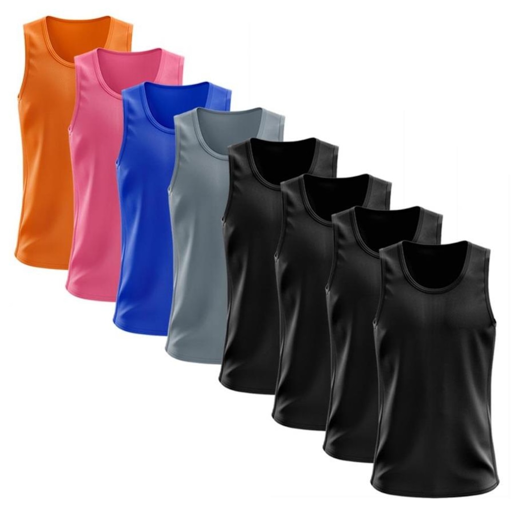 Camiseta Regata Térmica Whats Wear Dry Fit com Proteção Solar UV - Masculina - 8 Unds