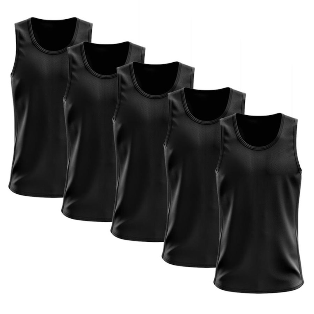 Camiseta Regata Térmica Whats Wear Dry Fit com Proteção Solar UV - Masculina - 5 Unds