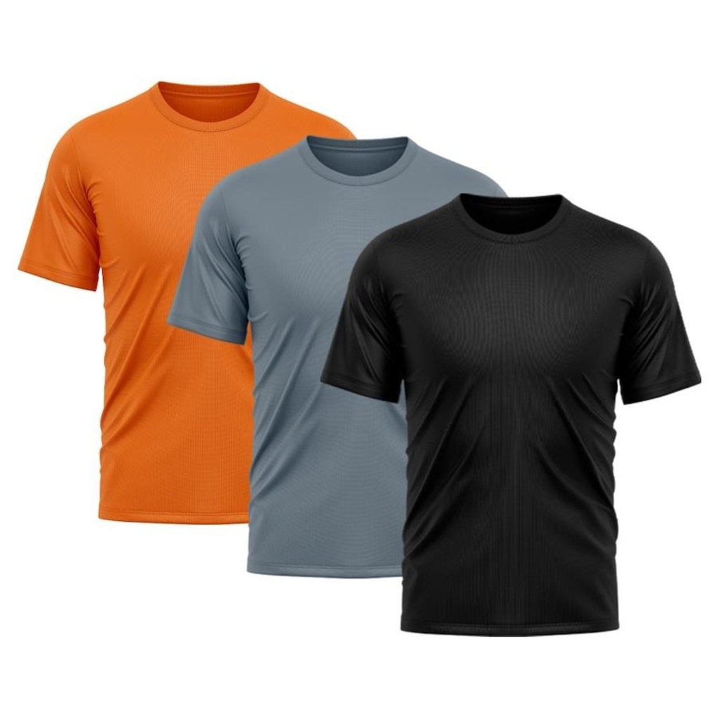 Camiseta Whats Wear Lisa Dry Fit com Proteção Solar UV - Masculina - 3 Unds