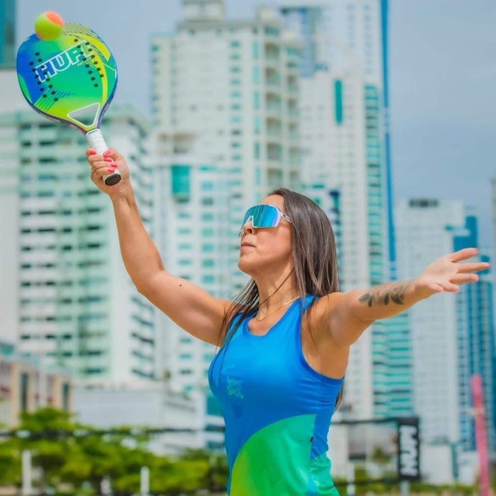 Imagem 3 do produto Kit de Beach Tennis HUPI com 2 Raquetes Carbon/Fiberglass Patriot + 3 Bolas Pro