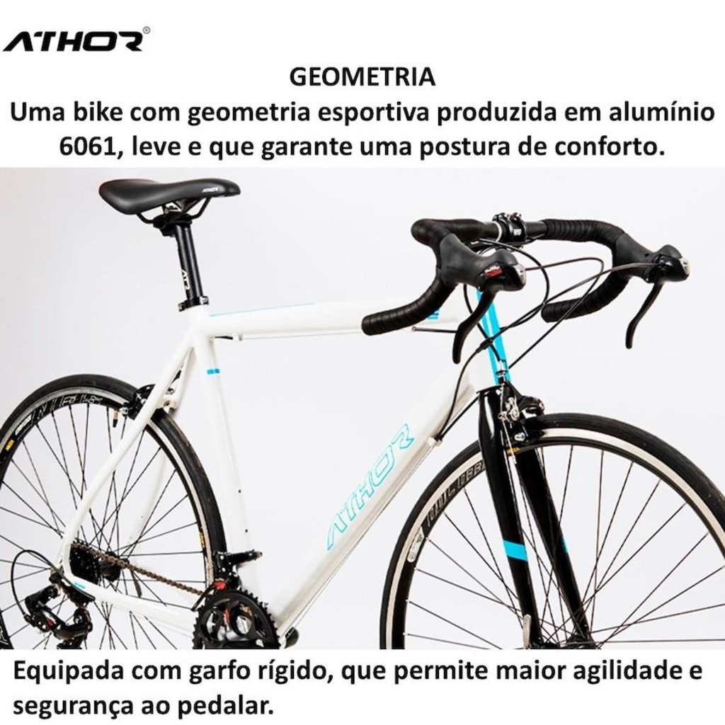 Bicicleta Aro 700 Athor Speed Estrada VOne Freio Side Pull Shimano 14 Velocidades - Foto 3