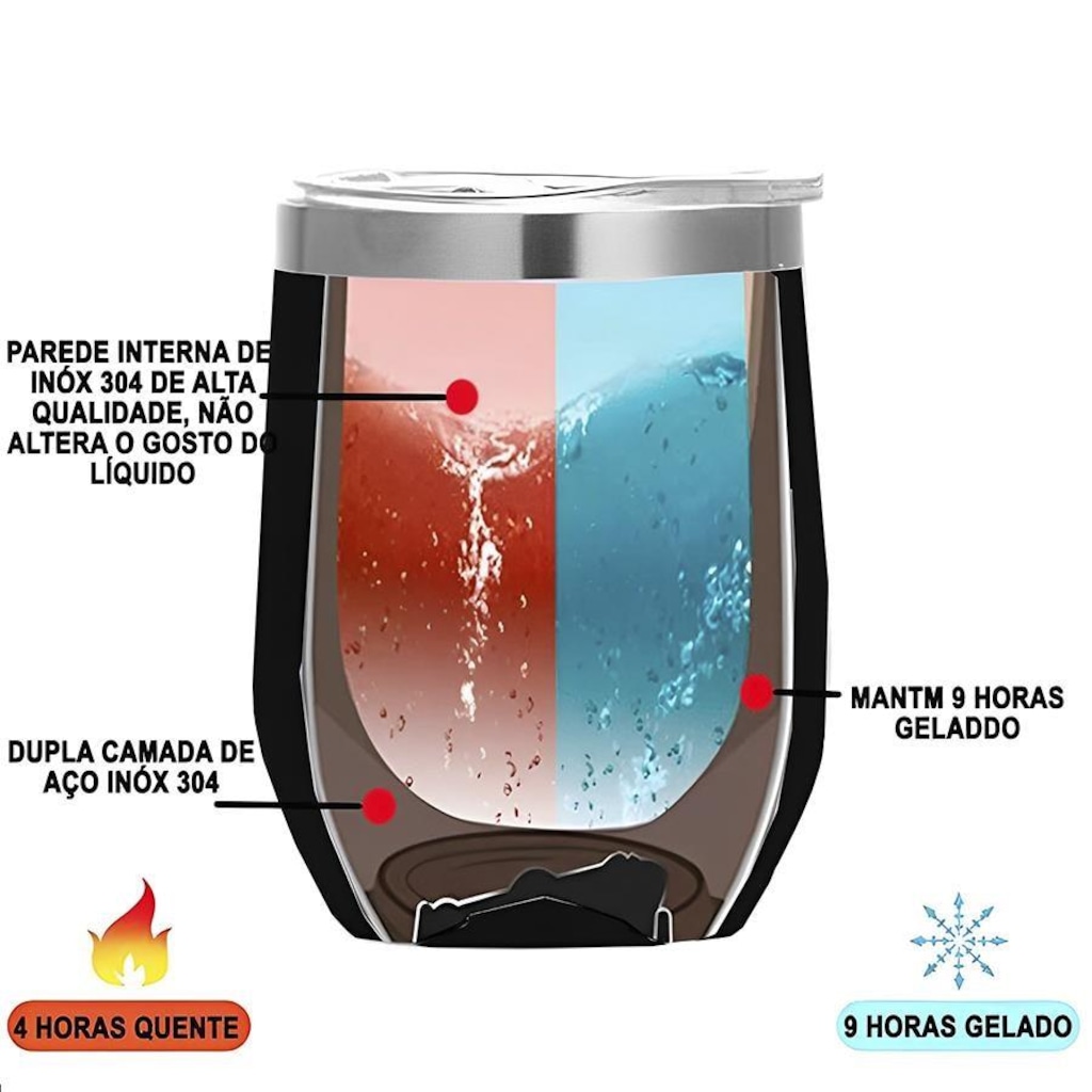 Imagem 3 do produto Copo Térmico Gold Sports Small de Aço Inoxidável 304 BPA- Free com Tampa - 300ml