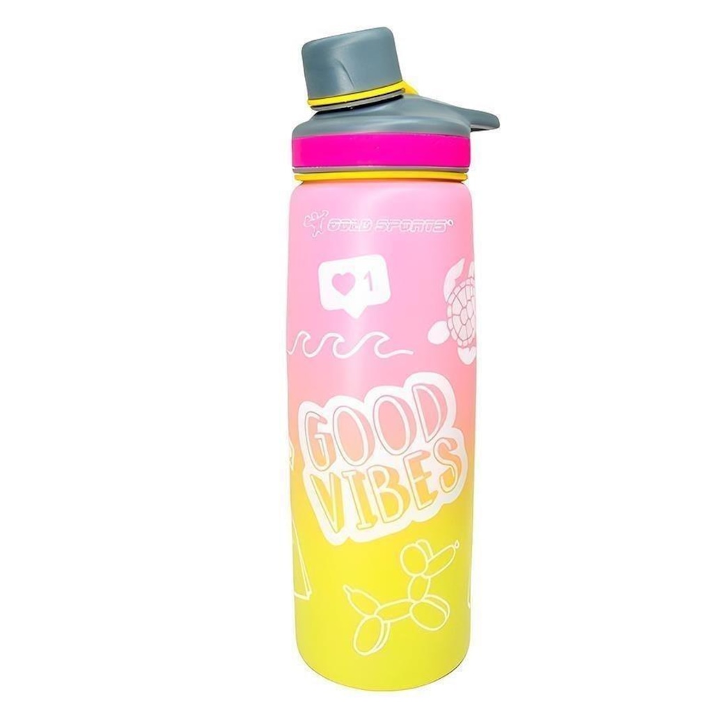 Imagem 2 do produto Garrafa Térmica Gold Sports Good Happy - 750ml