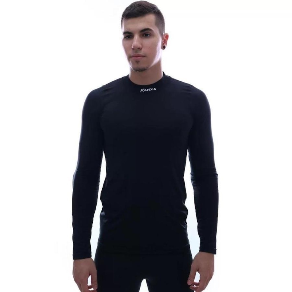 Camisa de Goleiro Térmica Segunda Pele Kanxa Compressão Gola Alta - Masculina - Foto 1