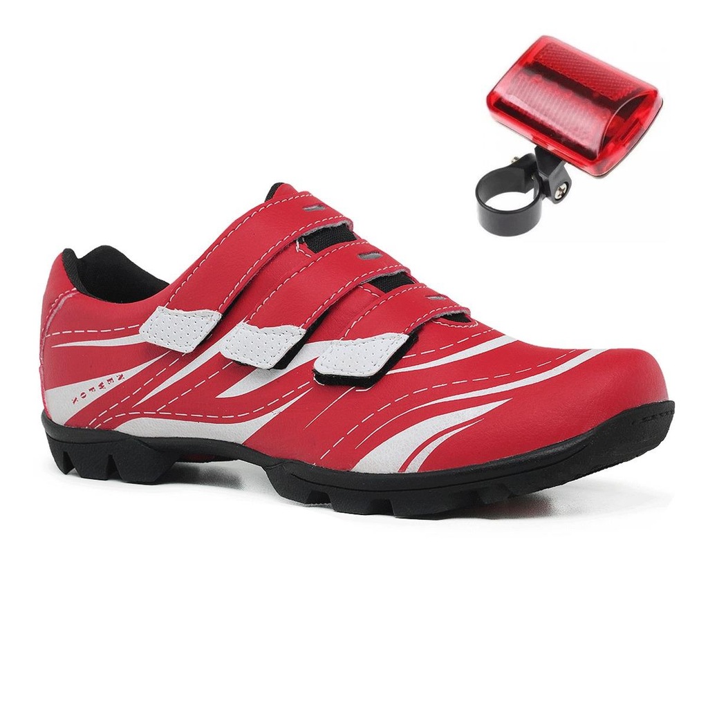 Sapatilha de Ciclismo New Fox Bike Reflective - Adulto + Lanterna Led Traseira
