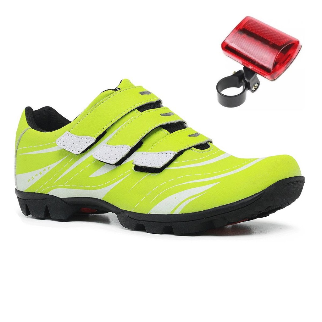 Sapatilha de Ciclismo New Fox Bike Reflective - Adulto + Lanterna Led Traseira