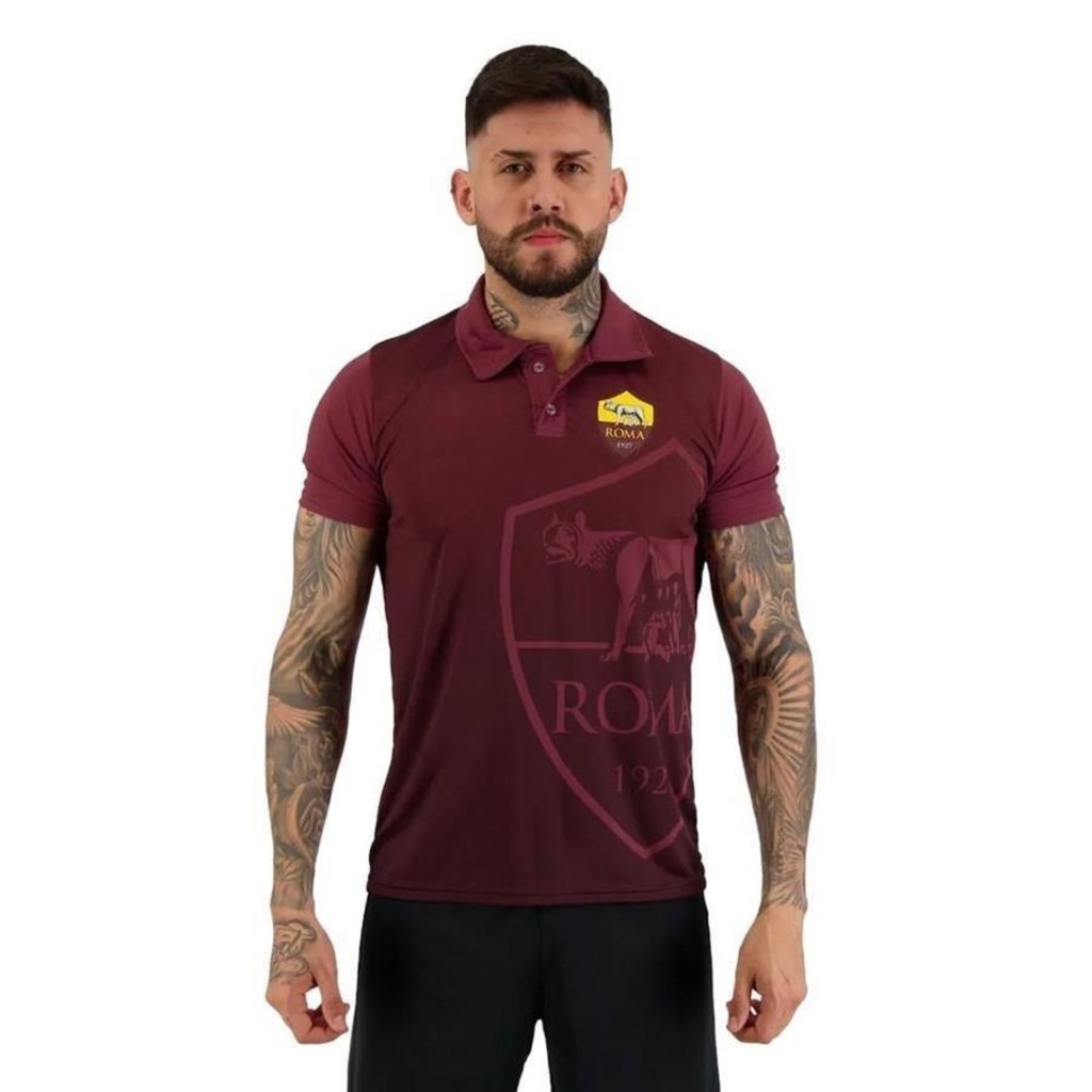 Camisa Polo AS Roma SPR Pattern - Masculina - Foto 1