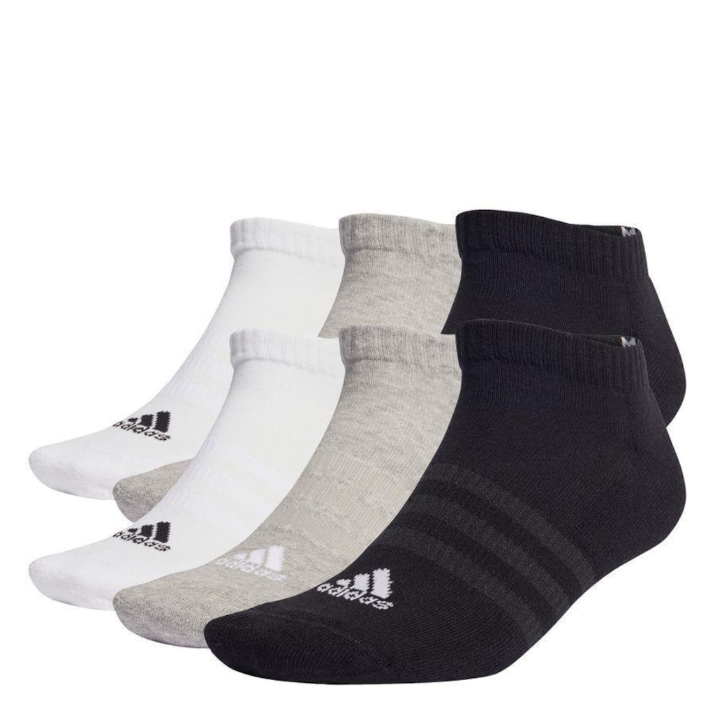 Kit de Meias adidas Cano Baixo com 6 Pares - Adulto