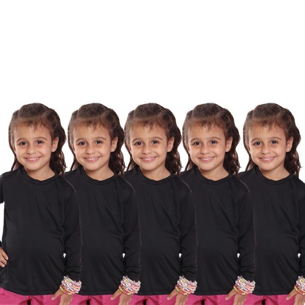 Kit Camisetas Manga Longa Dellas Fit Térmica - 5 Unidades - Infantil
