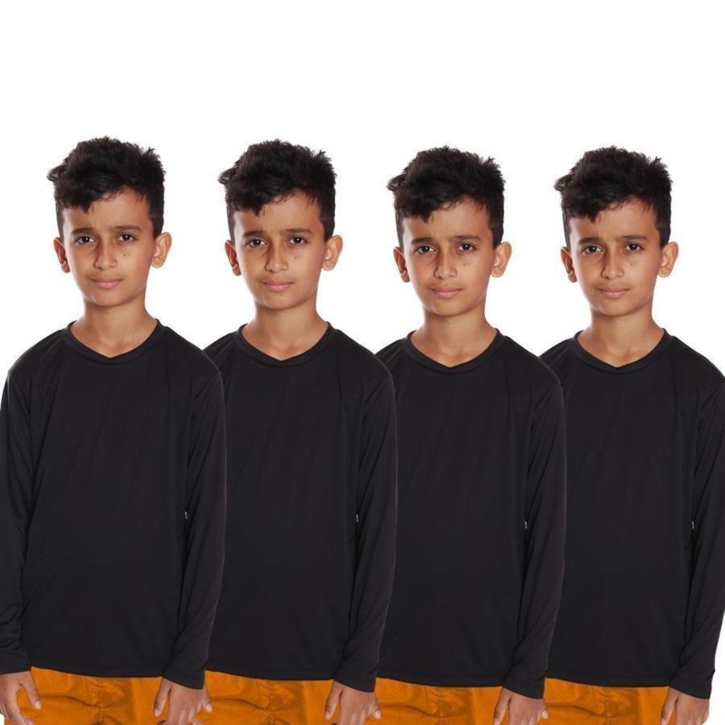 Kit Camisetas Manga Longa Dellas Fit Térmica - 4 Unidades - Infantil