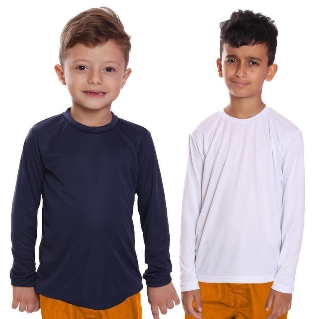 Kit Camisetas Manga Longa Dellas Fit Térmica - 2 Unidades - Infantil