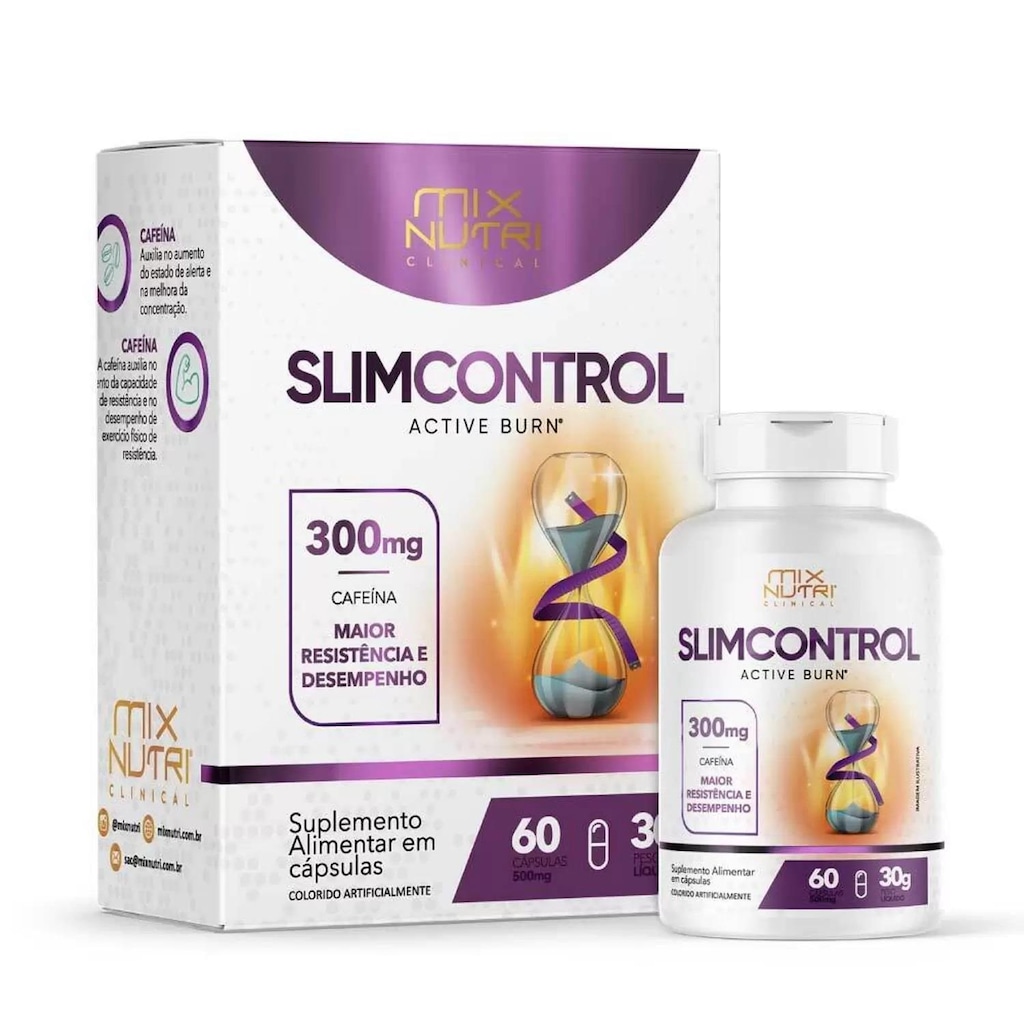 Slim Control Active Burn Mix Nutri - 60 cápsulas - Foto 1