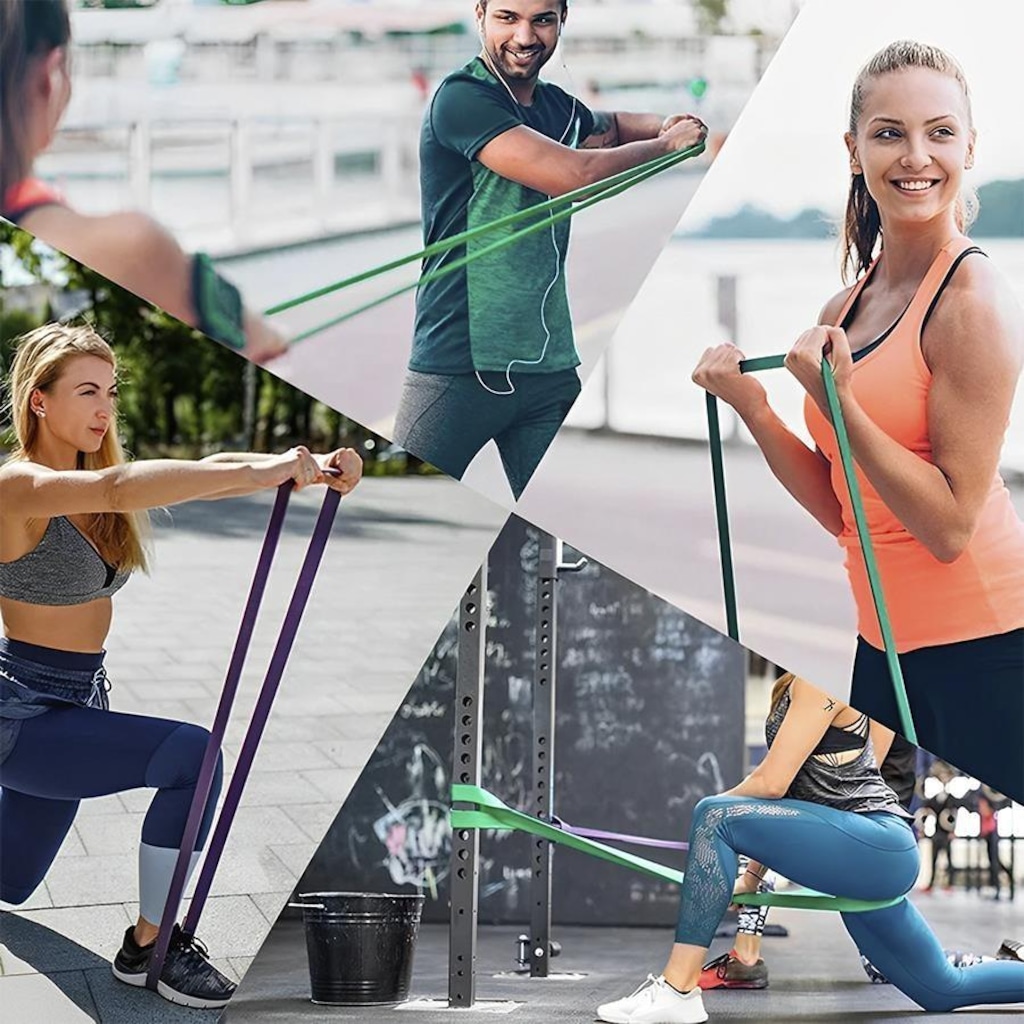 Imagem 2 do produto Kit Super Bandas Elásticas Gold Sports Resistência Cross Trainner AD - com 6 Intensidades