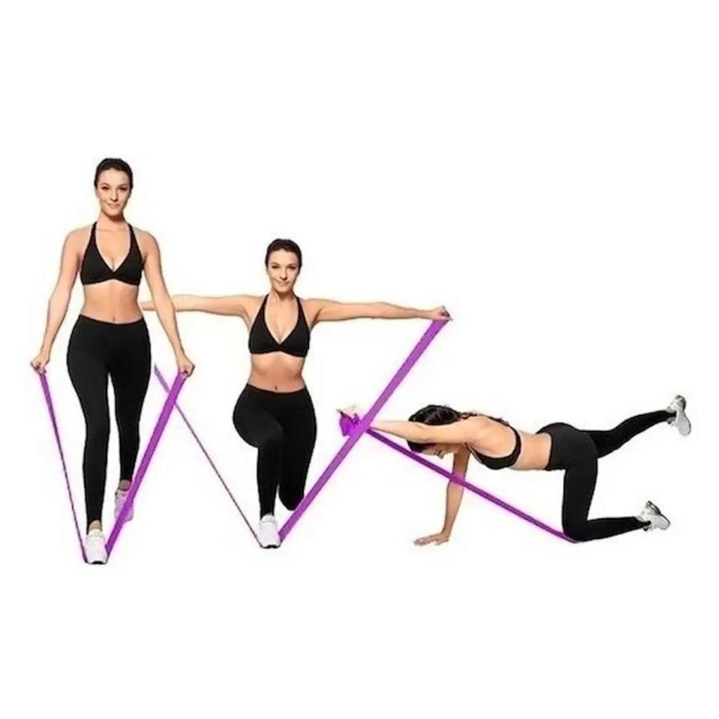 Imagem 3 do produto Kit Faixas Elástica Exercícios Pilates Hidrolight Tpe Fl71 - 5 Unidades