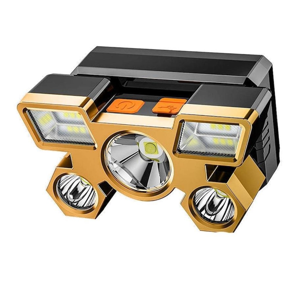 Imagem 3 do produto Lanterna de Cabeça SML 5 LED´s Super Forte Recarregável Resistente a Água