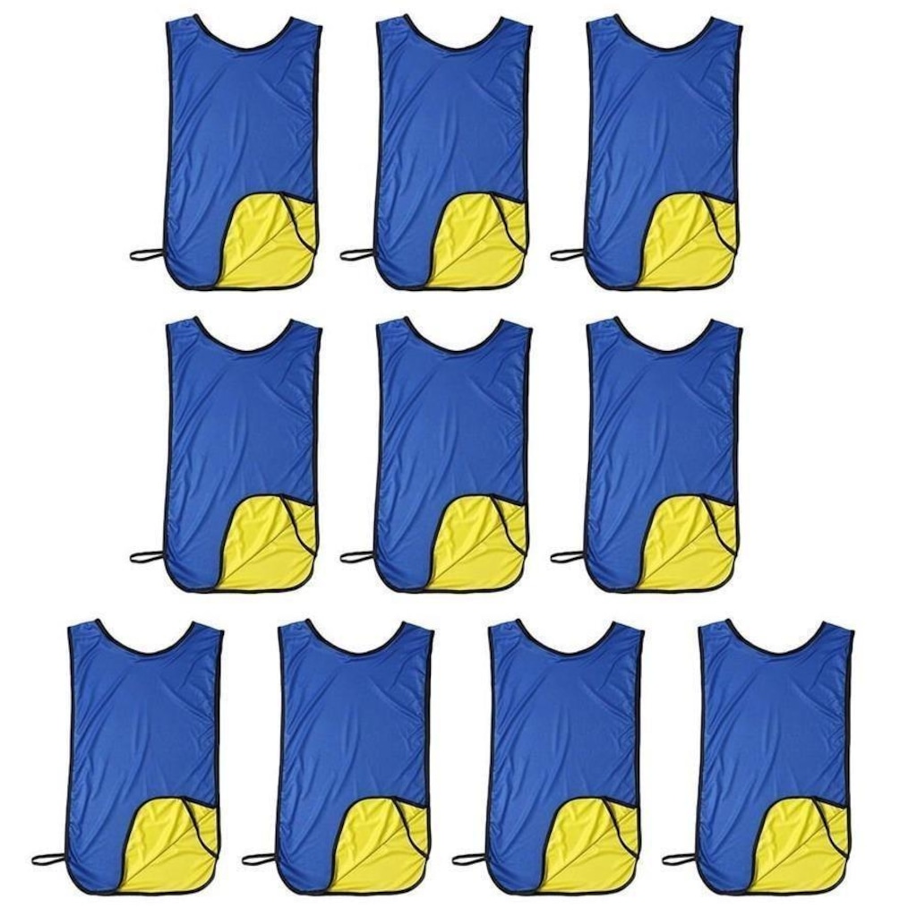 Kit Coletes de Futebol PMC Futebol Dupla Face - 10 Unidades - Adulto - Foto 1