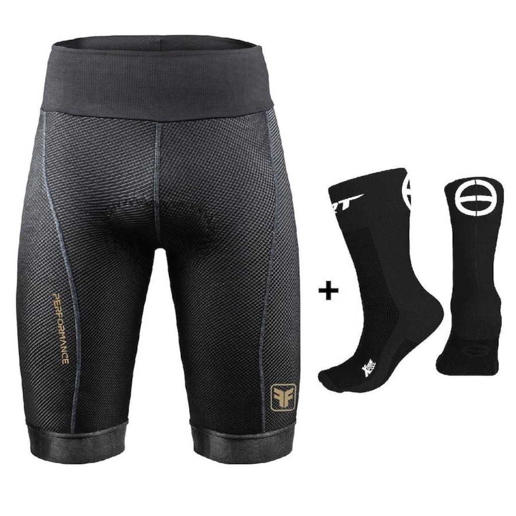 Bermuda de Ciclismo Free Force Performance Gel - Masculina + Par de Meia