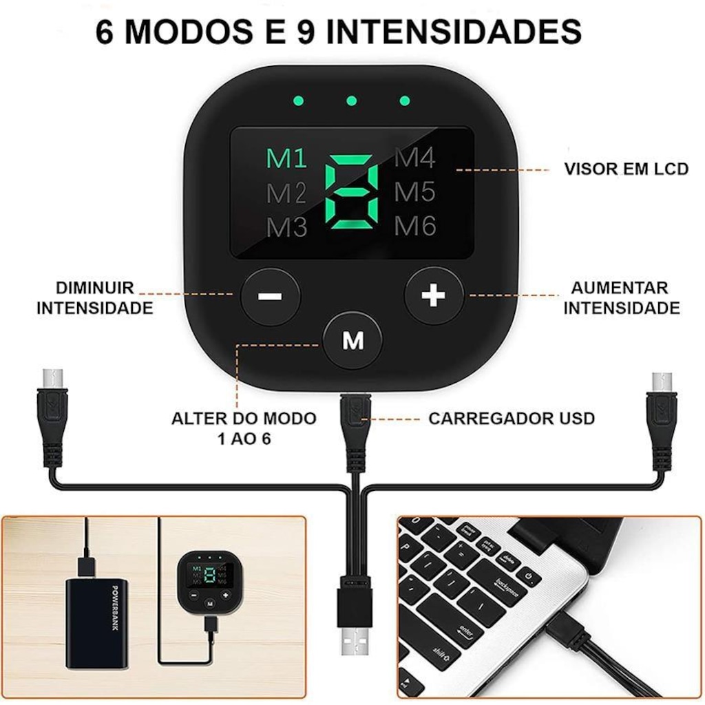 Imagem 3 do produto Tonificador Gold Sports Total Shape Turbo Usb Estimulador