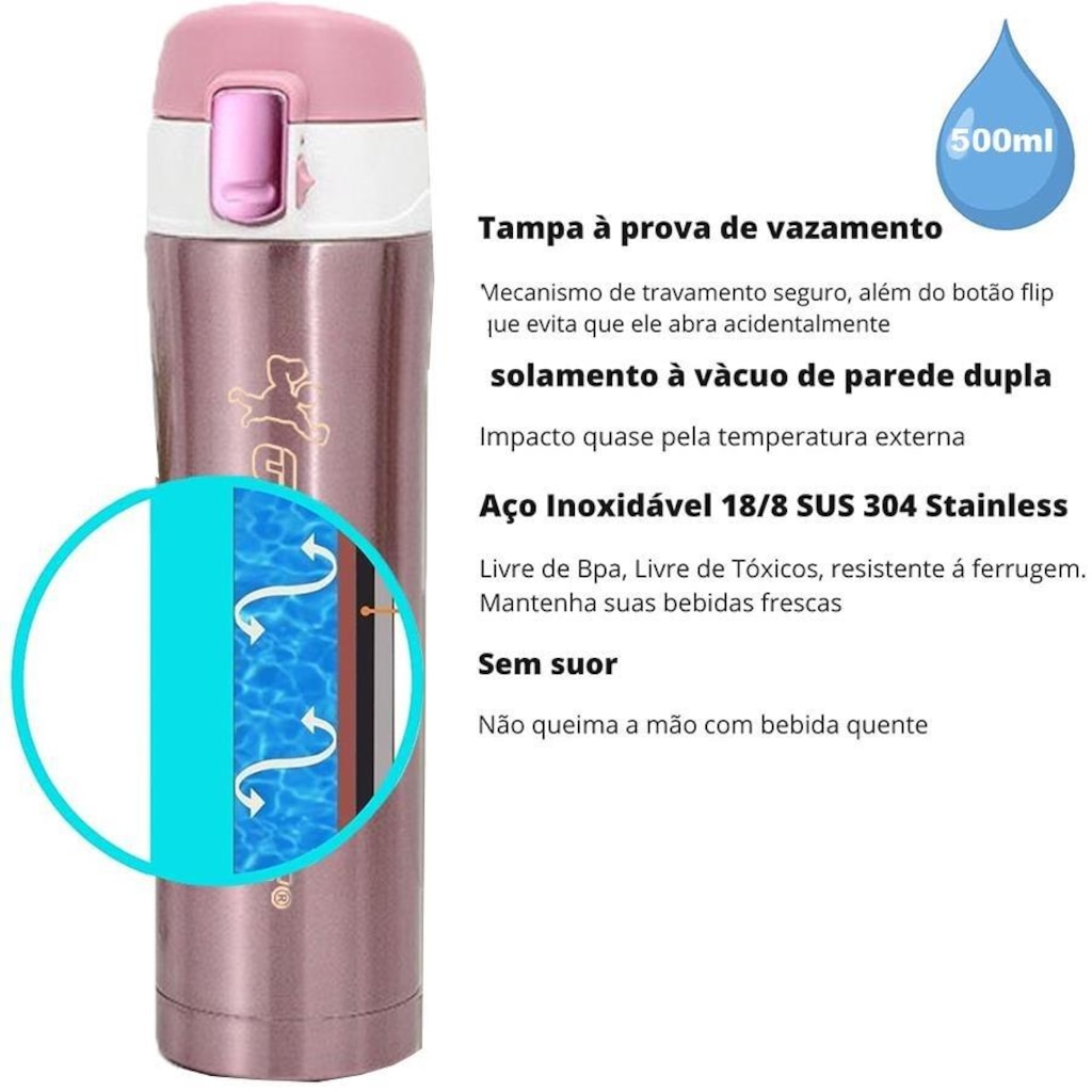Imagem 2 do produto Garrafa Térmica Gold Sports Vibe - 500ml