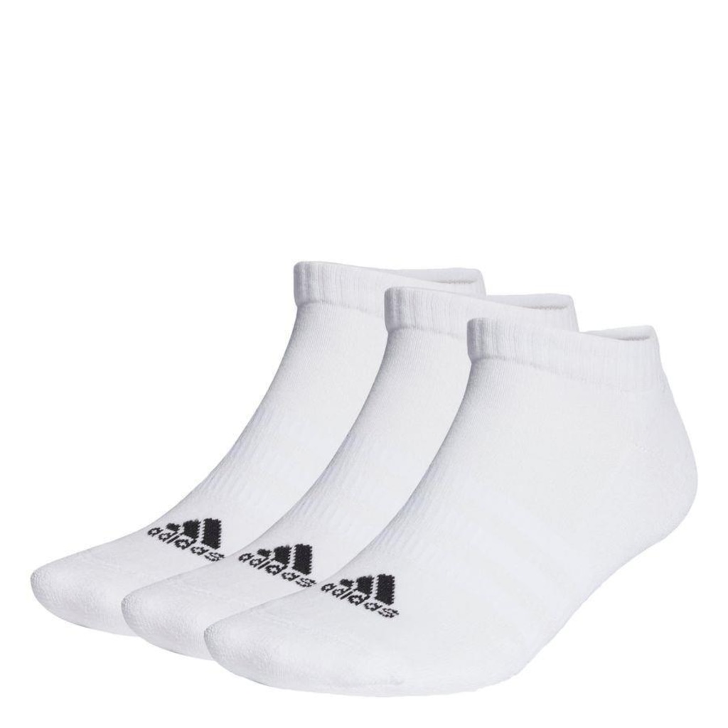 Kit de Meias Cano Baixo adidas Amortecidas com 3 Pares - Adulto