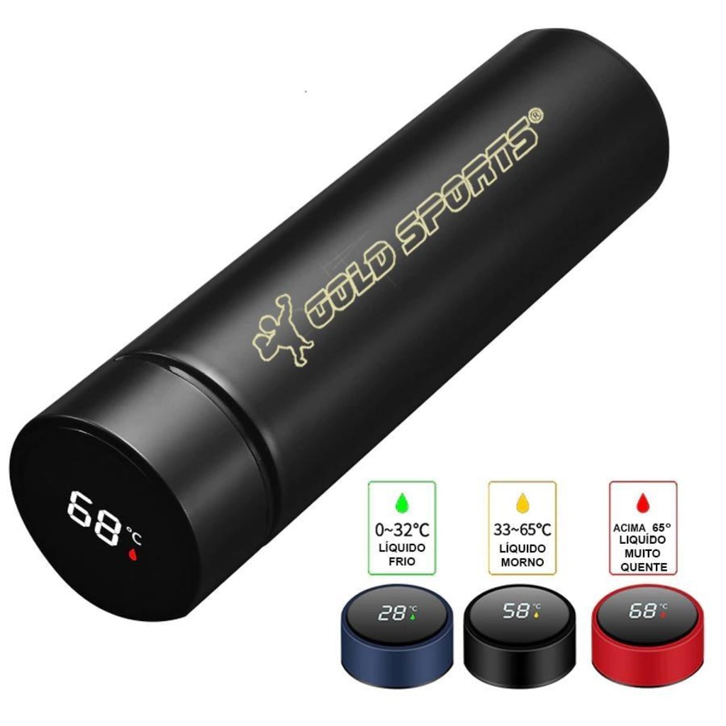 Imagem 3 do produto Garrafa Térmica Gold Sports SmartII com Termômetro Digital Infusor de Chá