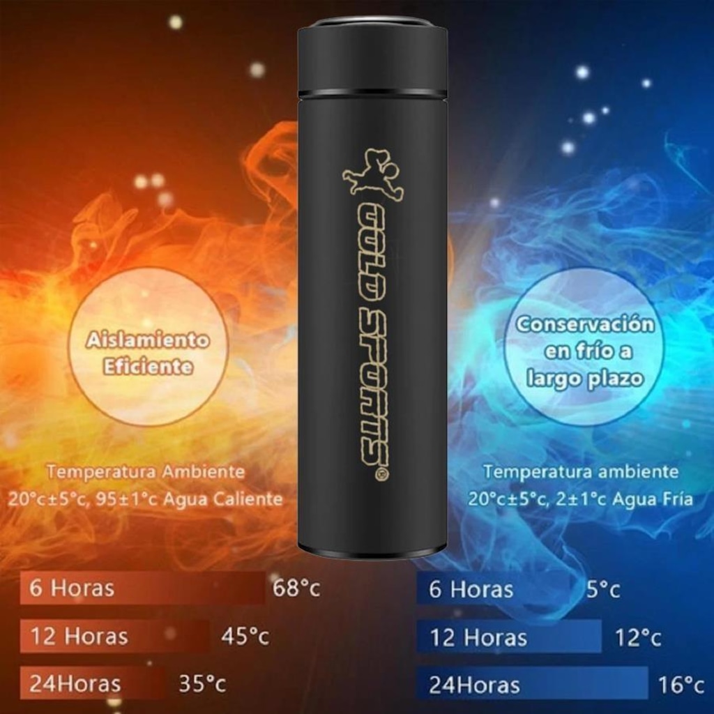 Imagem 5 do produto Garrafa Térmica Gold Sports SmartII com Termômetro Digital Infusor de Chá
