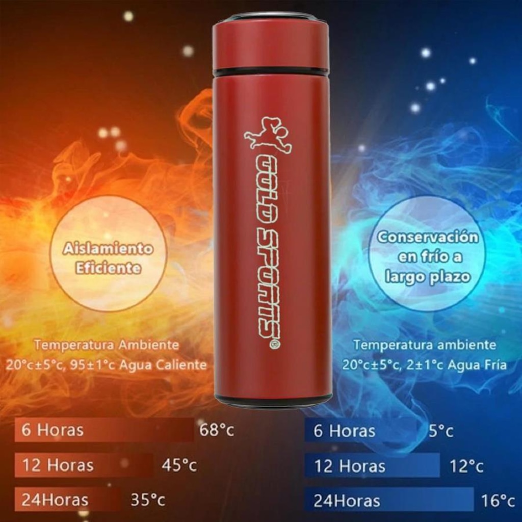 Imagem 4 do produto Garrafa Térmica Gold Sports SmartII com Termômetro Digital Infusor de Chá