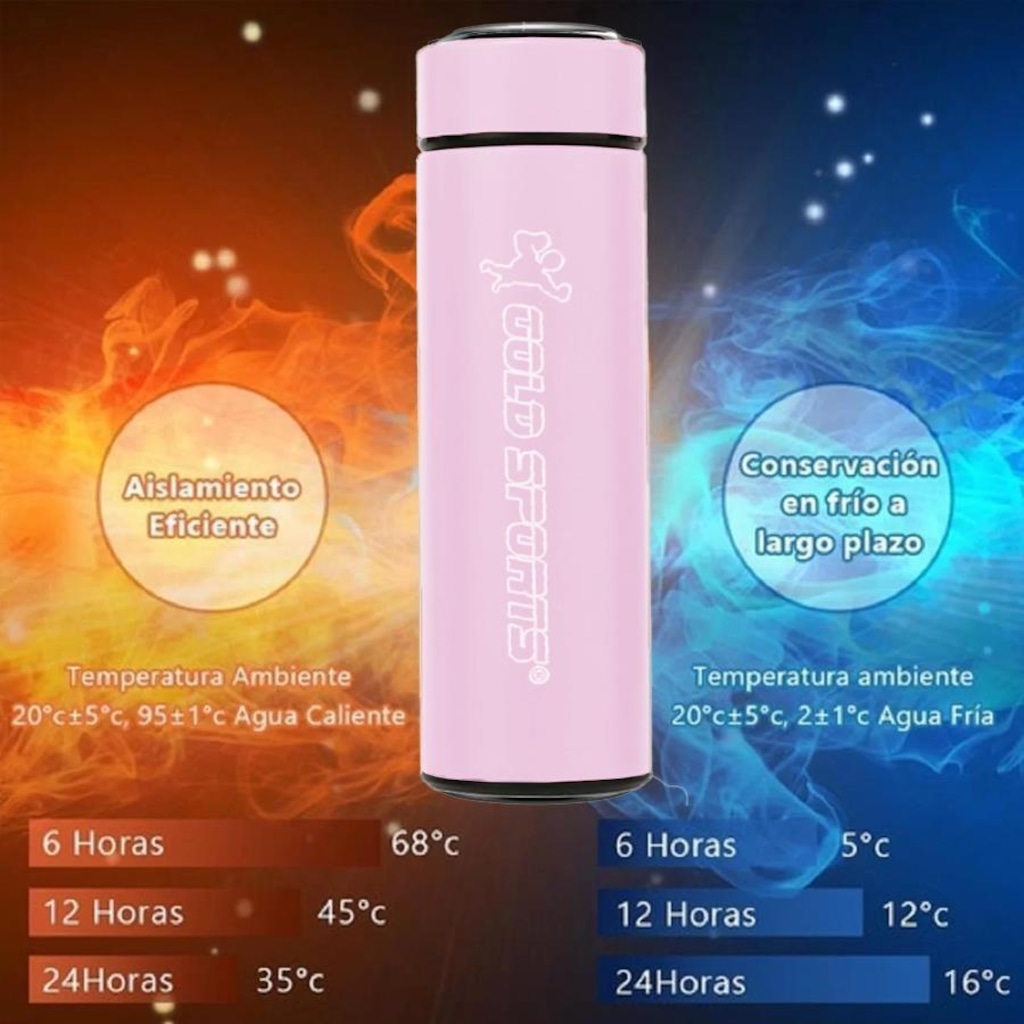 Imagem 4 do produto Garrafa Térmica Gold Sports SmartII com Termômetro Digital Infusor de Chá