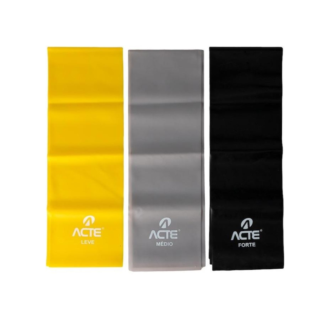 Imagem 4 do produto Kit Faixas Band Acte Sports 3 Intensidades - Amarelo - Cinza - Preto - T13-A
