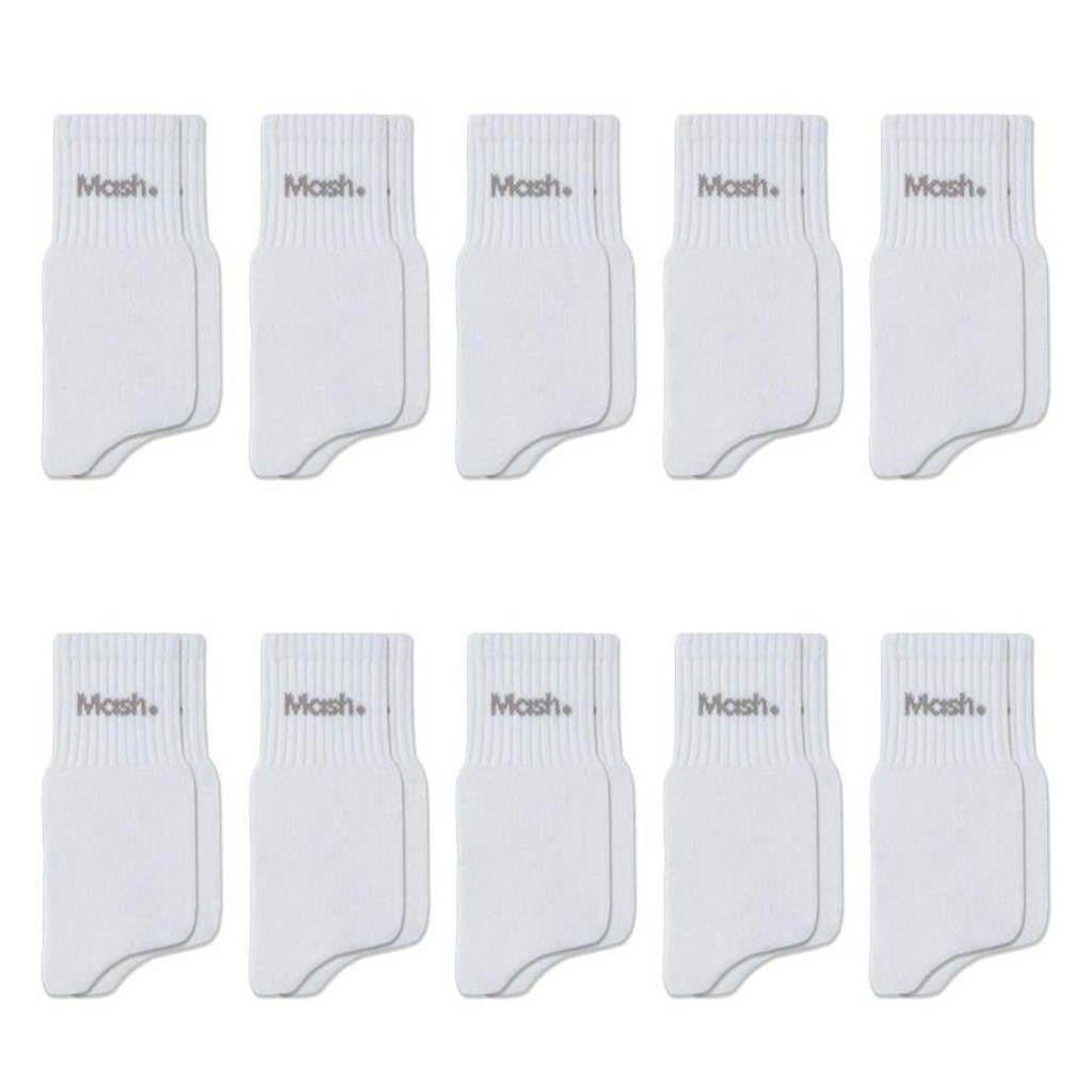 Kit de Meias Cano Curto Mash Esportiva com 10 Pares - Adulto
