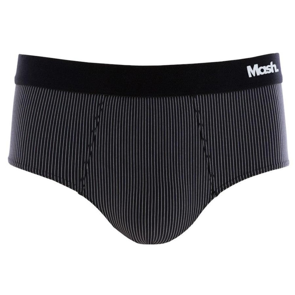 Cueca Slip Mash Risca de Giz Microfibra Elástico - Masculina