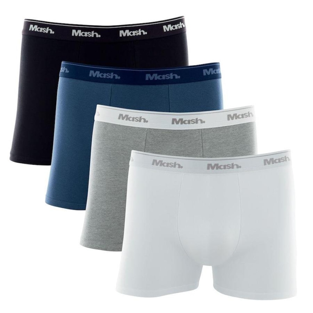 Kit Cueca Boxer Mash Algodão Elástico - 4 Unidades - Masculina