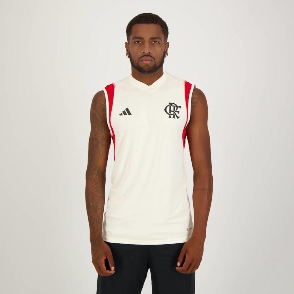 Camiseta Regata do Flamengo Treino Atleta 2023 adidas - Masculina - Foto 1