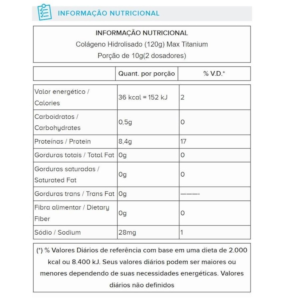 Colágeno Hidrolizado Collagen Max Titanium - Tangerina - 120g - - Foto 2