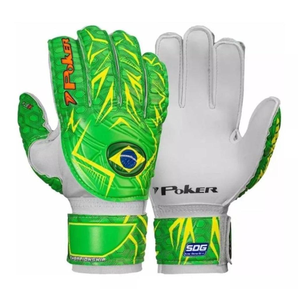 Luva de Goleiro Poker Futebol Campo Semi Profissional Multiterreno Championship - Adulto