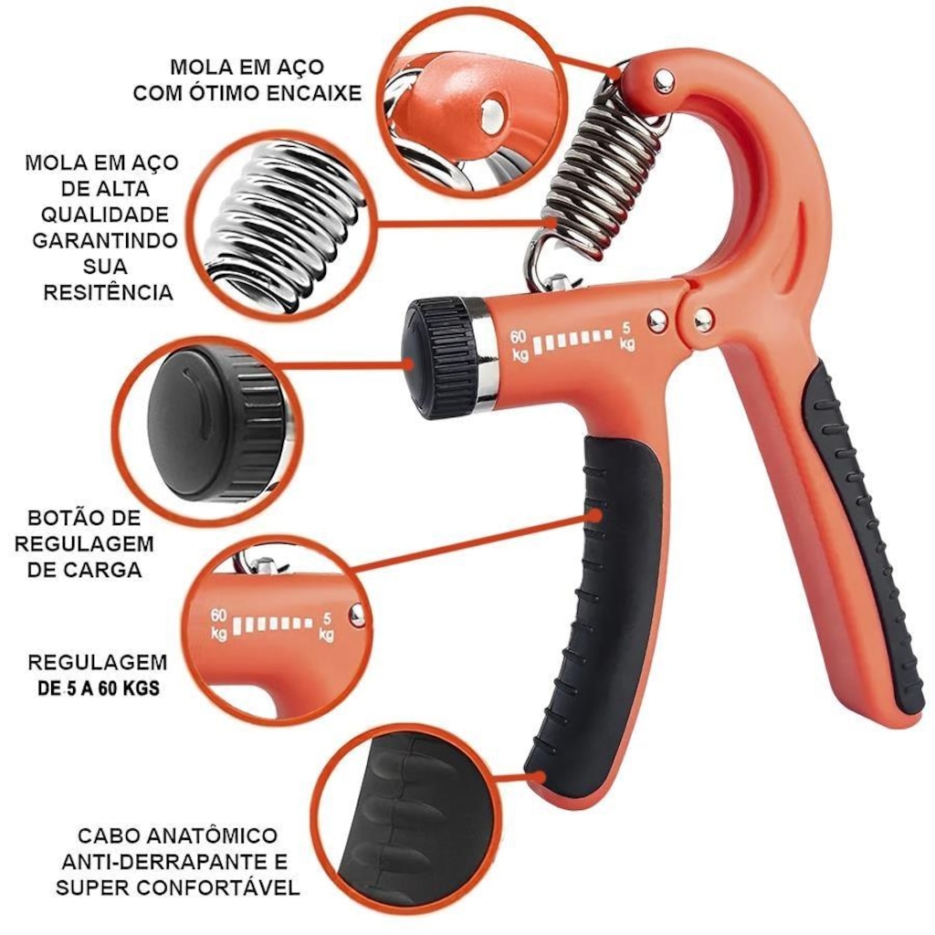 Imagem 2 do produto Hand Grip Gold Sports Power II com Regulagem de Tensão de 5 A 60 Kgs