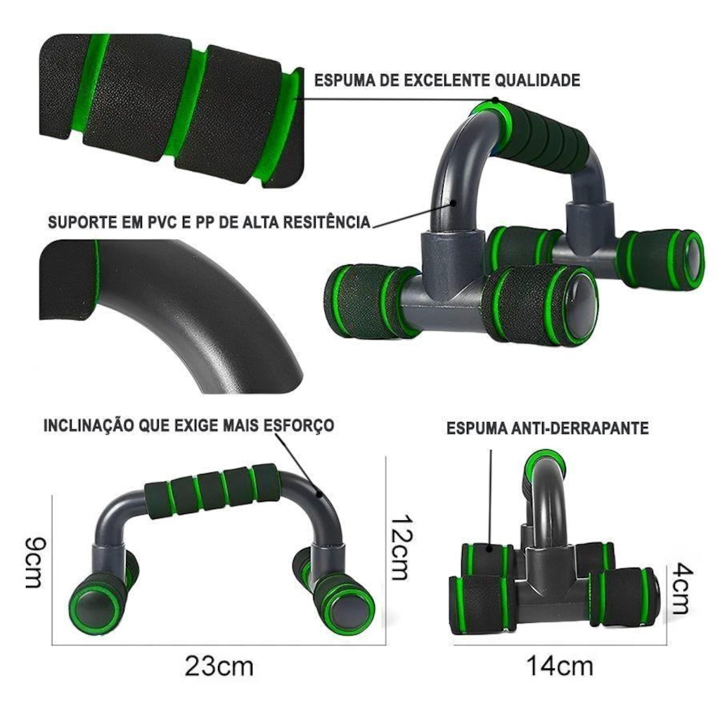 Imagem 2 do produto Apoio para Flexão Gold Sports Pro Ii - Par + Mesh Bag